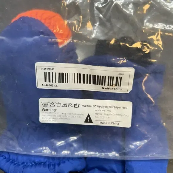 Blue and Orange Mittens with Snowflake Design - Picture 6 of 6